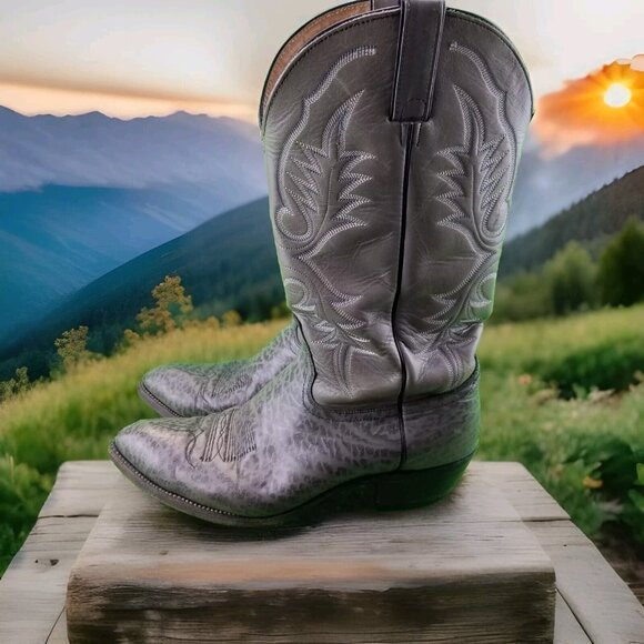 Cowboy Other - ✅VTG Abilene Pointed Toe Western Cowboy Boots Gray Leather USA Men's 11.5 **READ